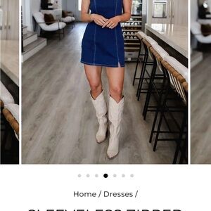 Blue Sleeveless Mini Dress